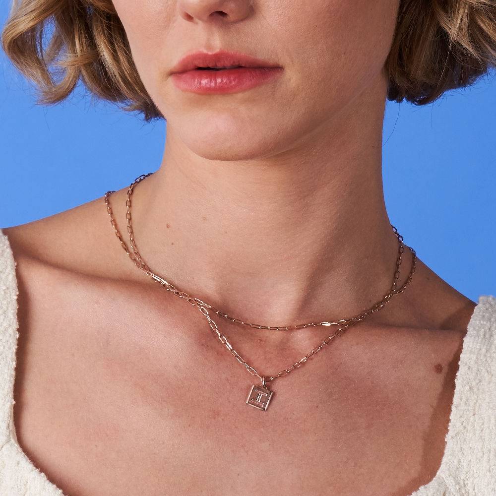 Block Necklace in 18k Rose Gold Vermeil-5 product photo