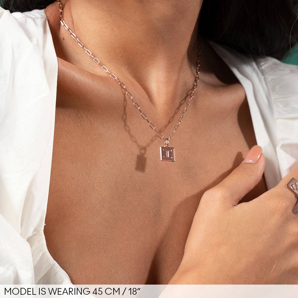 Block Necklace in 18k Rose Gold Vermeil-4 product photo