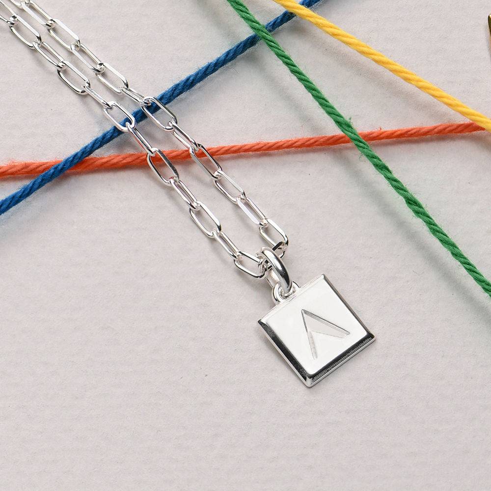 Block Necklace in Sterling Silver-2 product photo