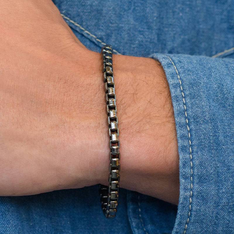 Bracelet for Men in Black Silver-3 product photo