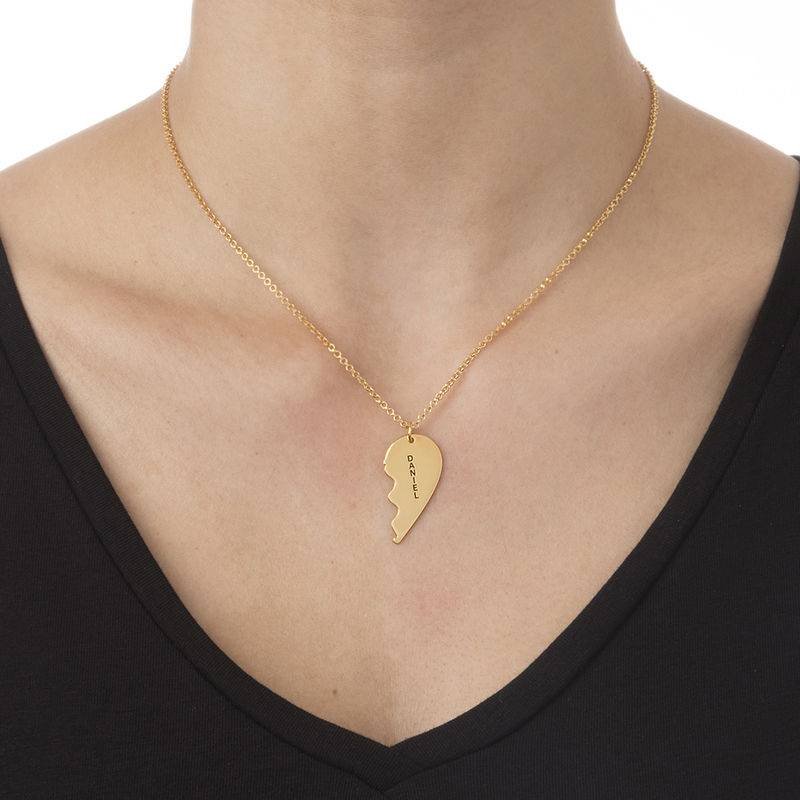 Personalized Two Souls One Heart Necklace in 18K Gold Vermeil-3 product photo