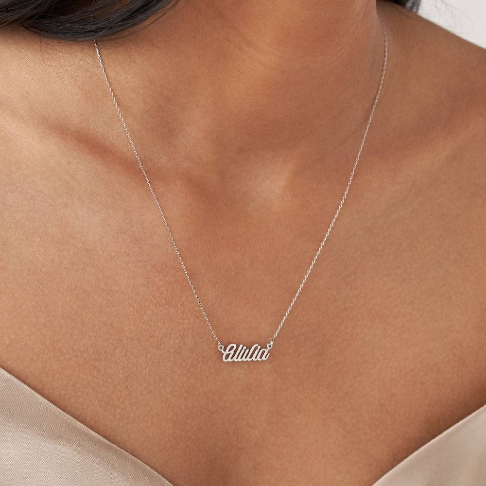 Twirl Script Name Necklace in 10K White Gold product photo