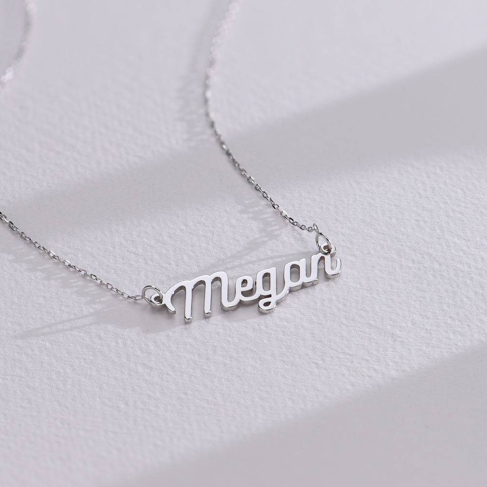Twirl Script Name Necklace in 14K White Gold-2 product photo