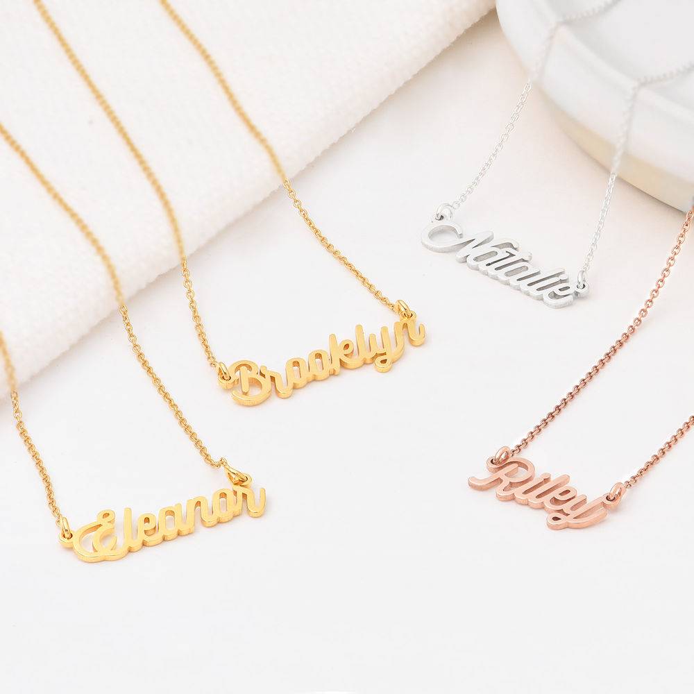 Twirl Script Name Necklace in Gold Plating-2 product photo