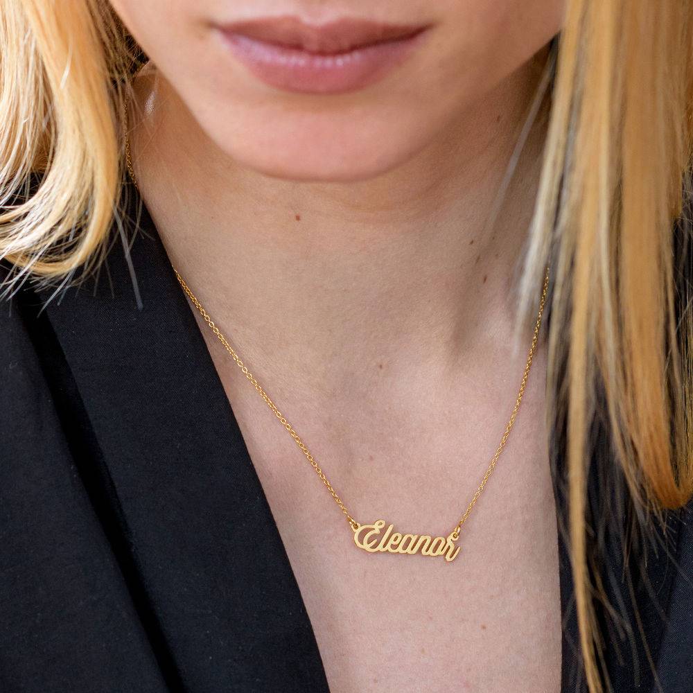 Twirl Script Name Necklace in Gold Plating-4 product photo