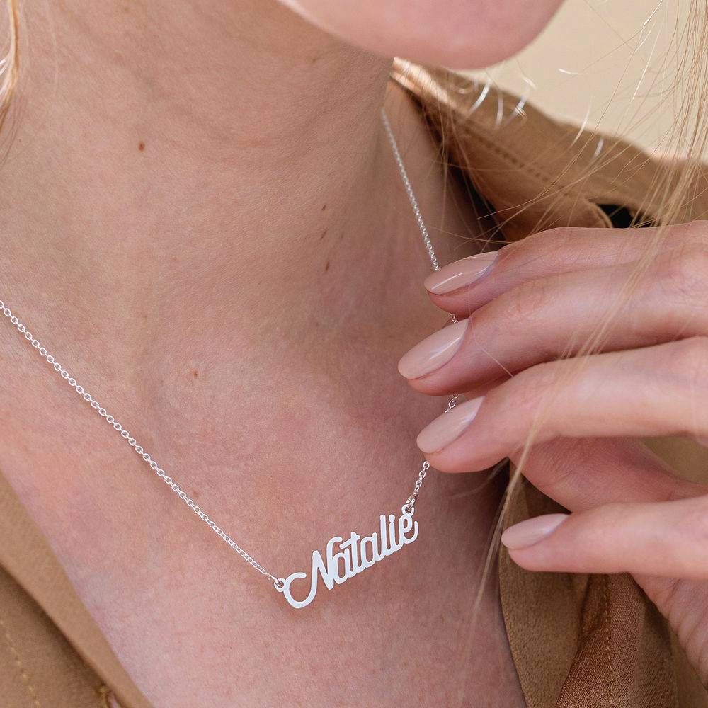 Twirl Script Name Necklace in Sterling Silver-5 product photo