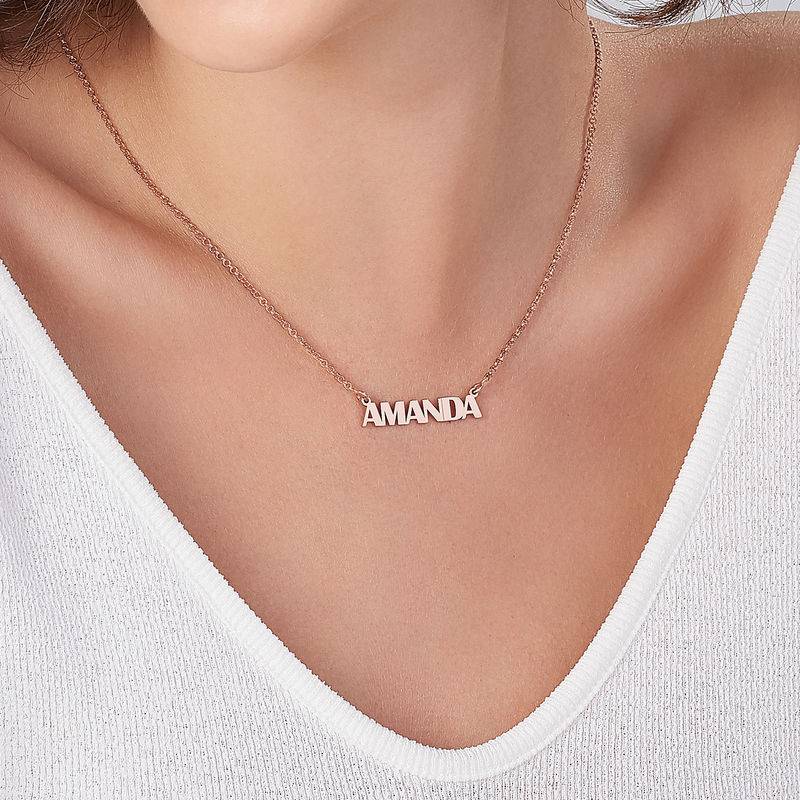 Capital Letters Name Necklace with 18K Rose Gold Plating-2 product photo