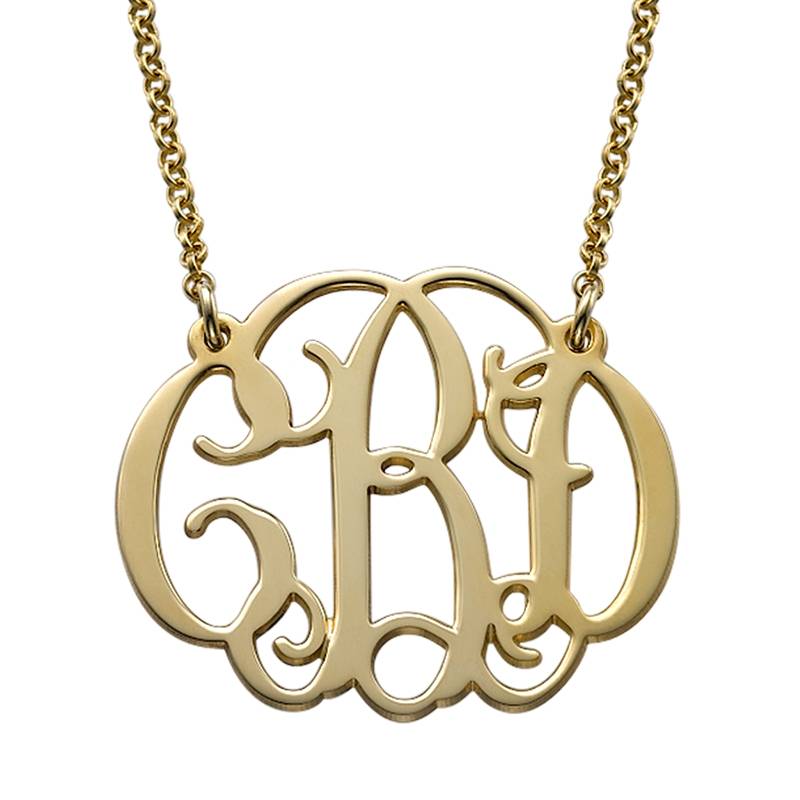 18k Gold Plated Celebrity Monogrammed Necklace-1 product photo