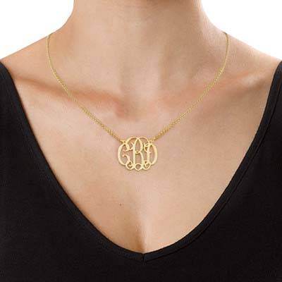 18k Gold Plated Celebrity Monogrammed Necklace-2 product photo