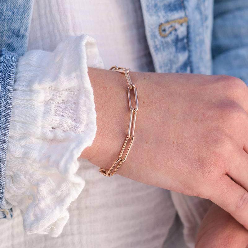 Chain Link Bracelet in 18K Rose Gold Plating-3 product photo