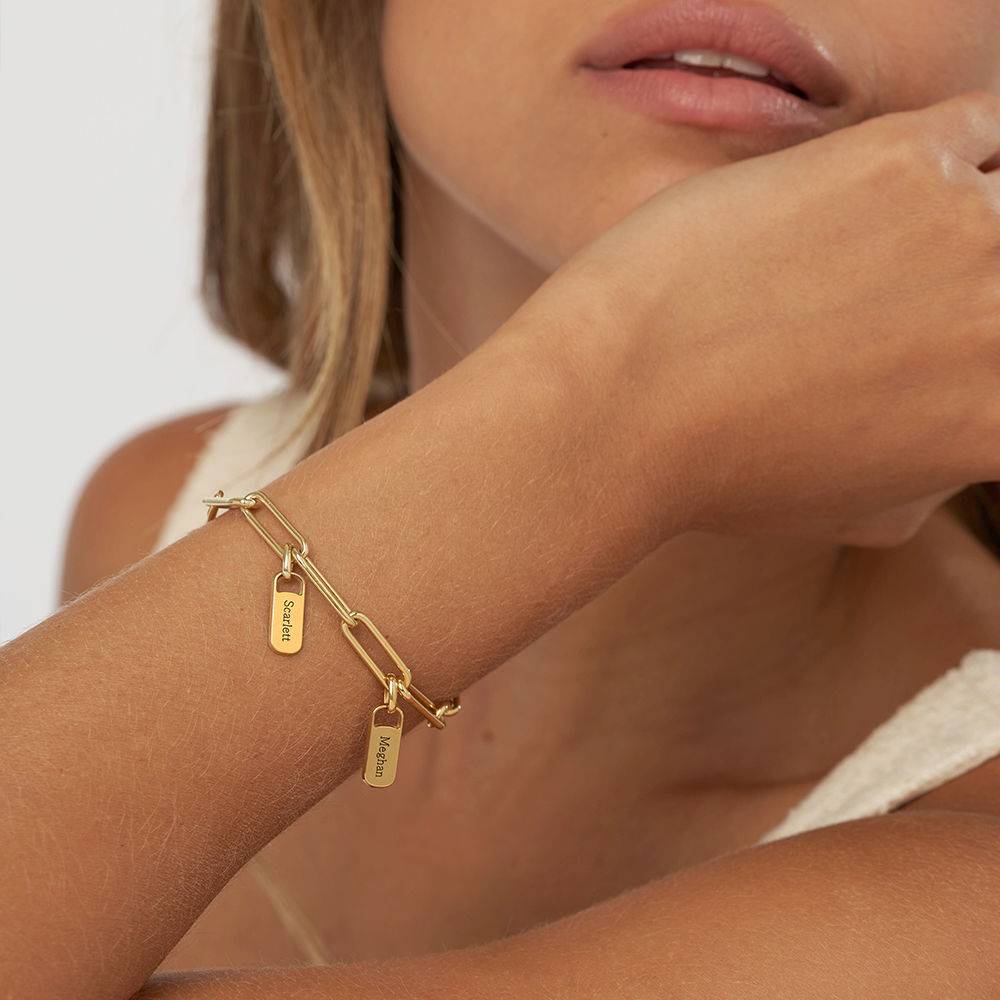 Rory Chain Link Bracelet with Custom Charms in 14K Yellow Gold-1 product photo