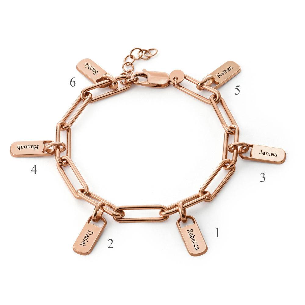 Rory Chain Link Bracelet with Custom Charms in 18K Rose Gold Plating-6 product photo