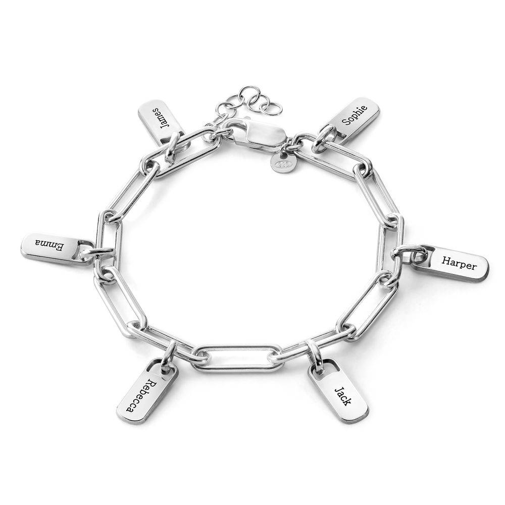Rory Chain Link Bracelet with Custom Charms in Sterling Silver-7 product photo