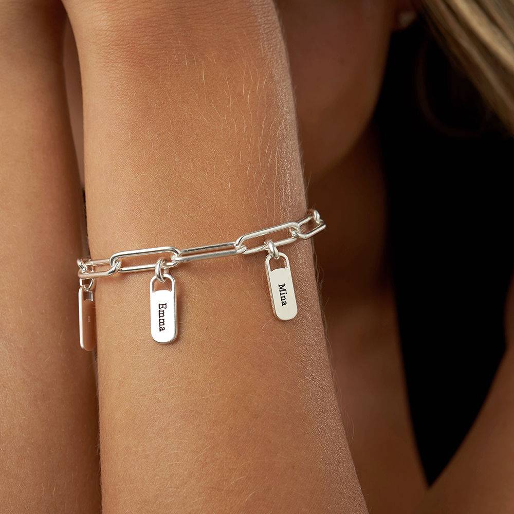 Rory Chain Link Bracelet with Custom Charms in Sterling Silver product photo
