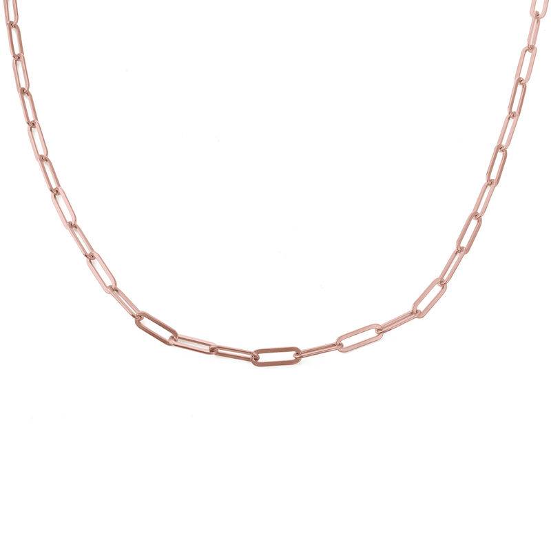 Chain Link Necklace in 18K Rose Gold Plating-2 product photo