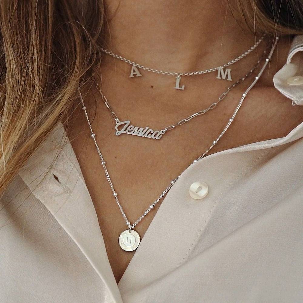 Chain Link Script Name Necklace in Sterling Silver-4 product photo