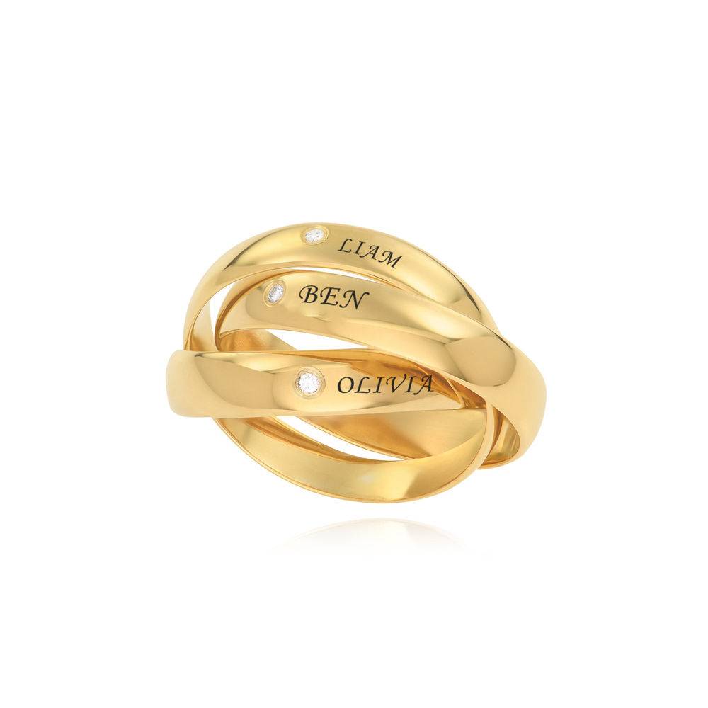 Charlize Russian Ring with Diamonds in Gold Plating-4 product photo