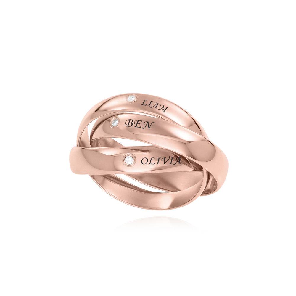 Charlize Russian Ring with Diamonds in Rose Gold Plating-2 product photo