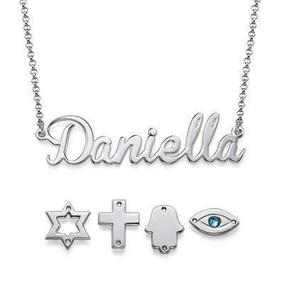 Sterling Silver Name Necklace with Charm-3 product photo