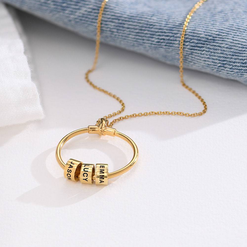 Linda Circle Pendant Necklace in 18k Gold Vermeil-4 product photo