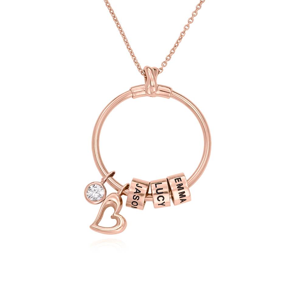 Linda Circle Pendant Necklace in 18k Rose Gold Plating-1 product photo