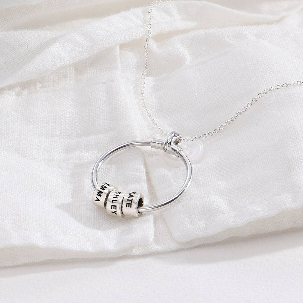 Linda Circle Pendant Necklace in Sterling Silver-3 product photo