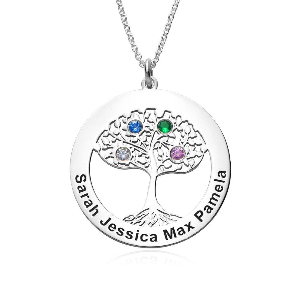 Circle Tree of Life Necklace with Birthstones-1 product photo