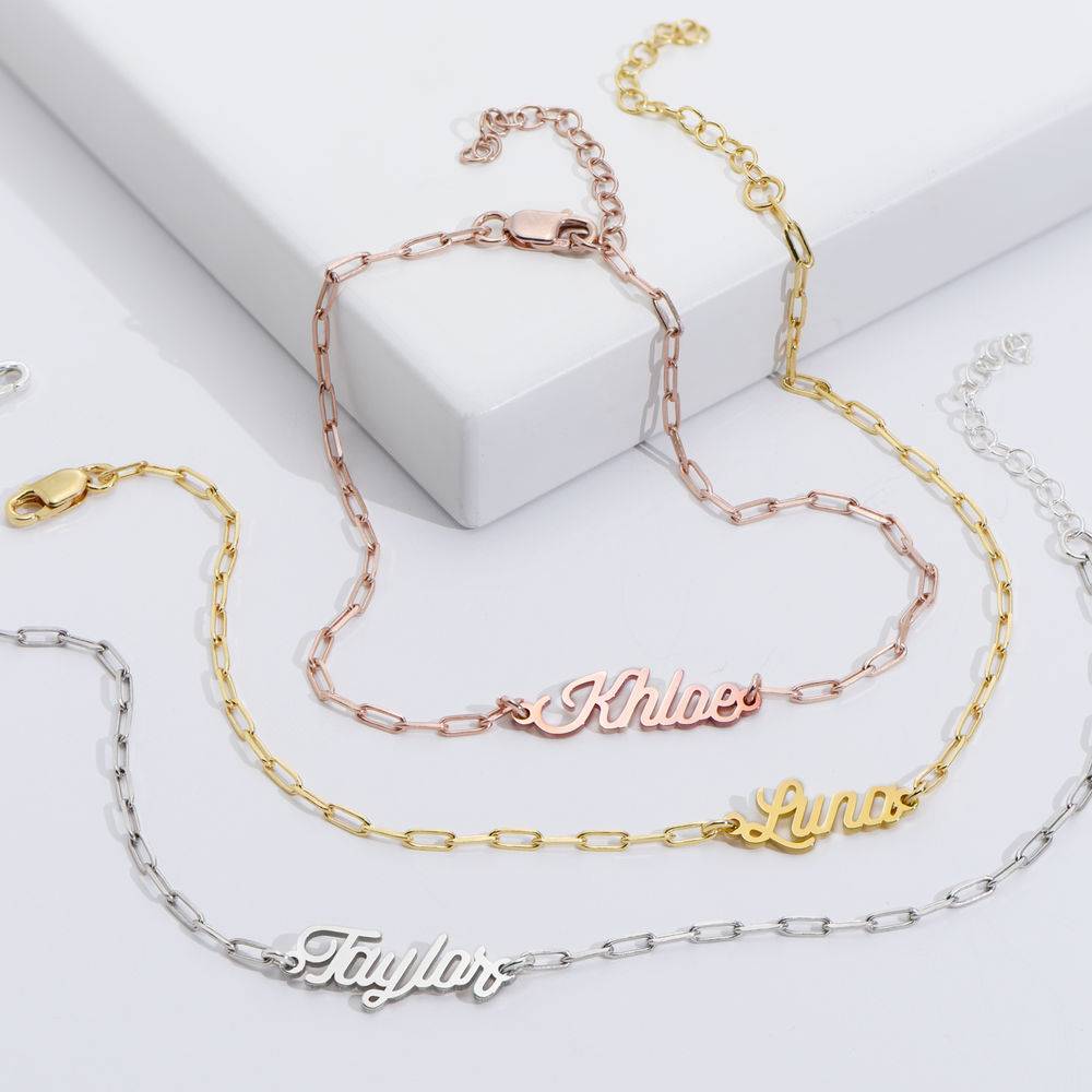 Costume Paperclip Name Bracelet/Anklet in Gold Vermeil-2 product photo