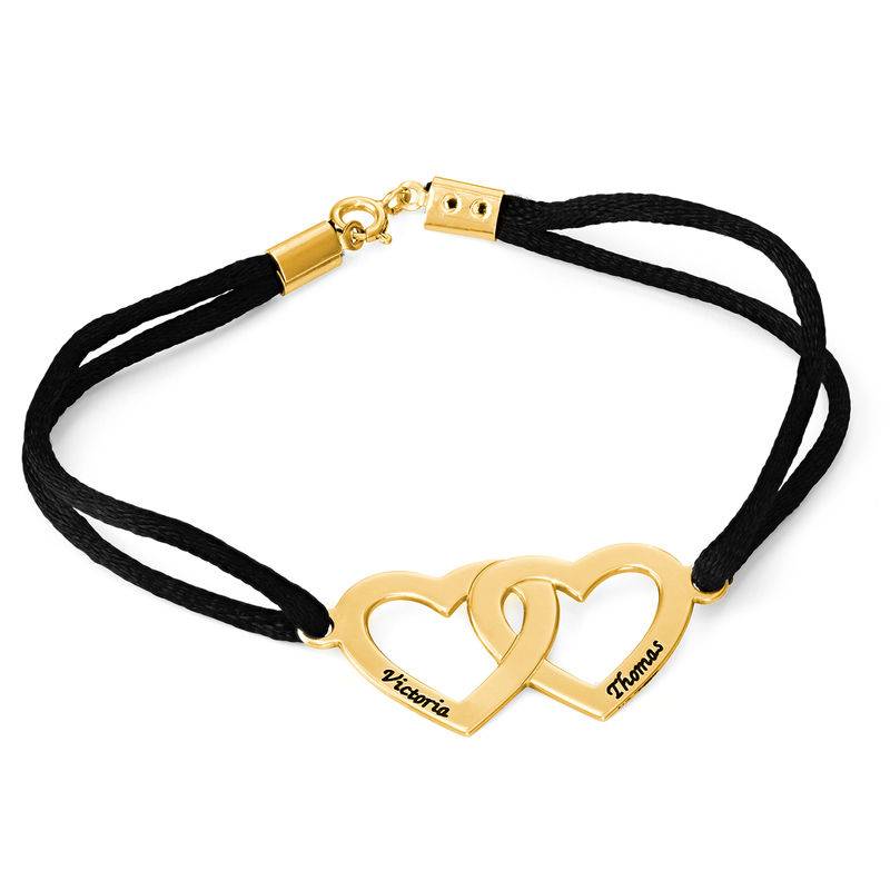 Couples Heart Charm Bracelet in Gold Plating-1 product photo