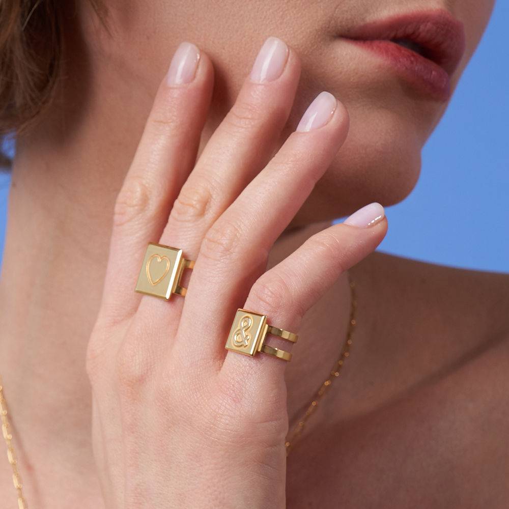 Cubic Ring in 18 Gold Vermeil-7 product photo