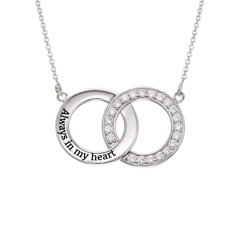 Cubic Zirconia Interlocking Circle Necklaces in Sterling Silver-1 product photo