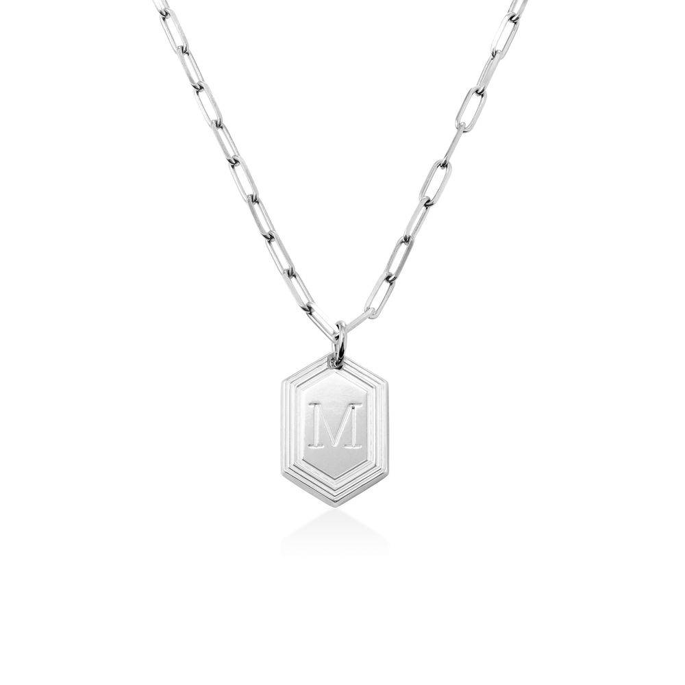Cupola Link Chain Initial Necklace in Sterling Silver product photo