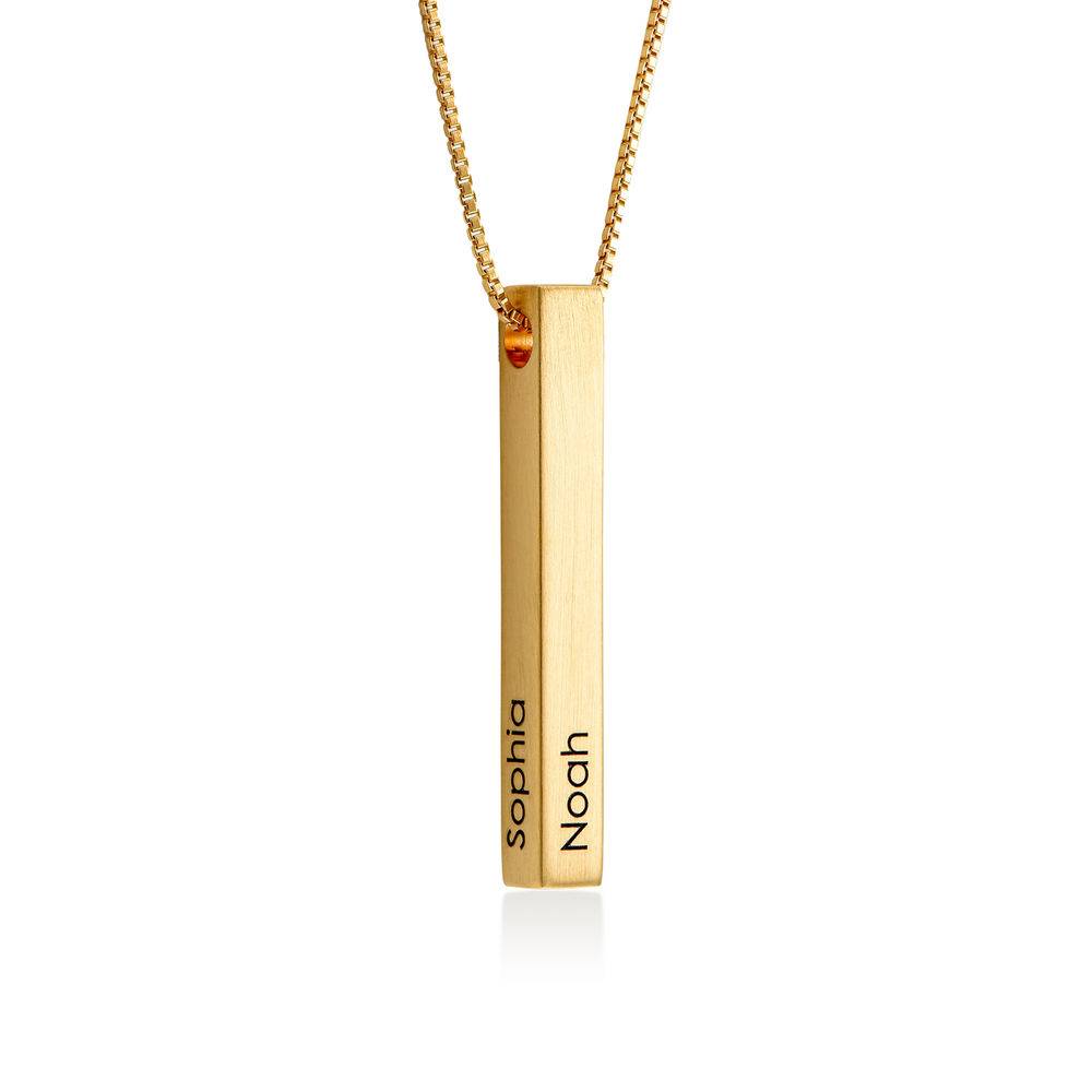 Custom 3D Bar Necklace Matte - Gold Plated-1 product photo