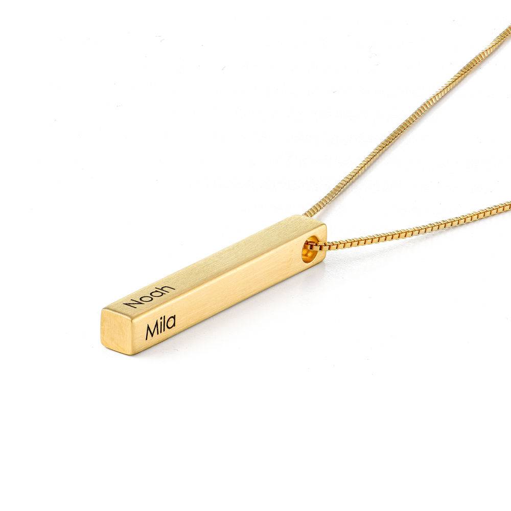 Custom 3D Bar Necklace Matte - Gold Plated-4 product photo