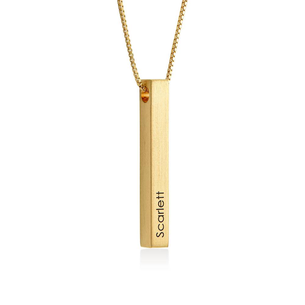 Custom 3D Bar Necklace Matte in Gold Vermeil-3 product photo