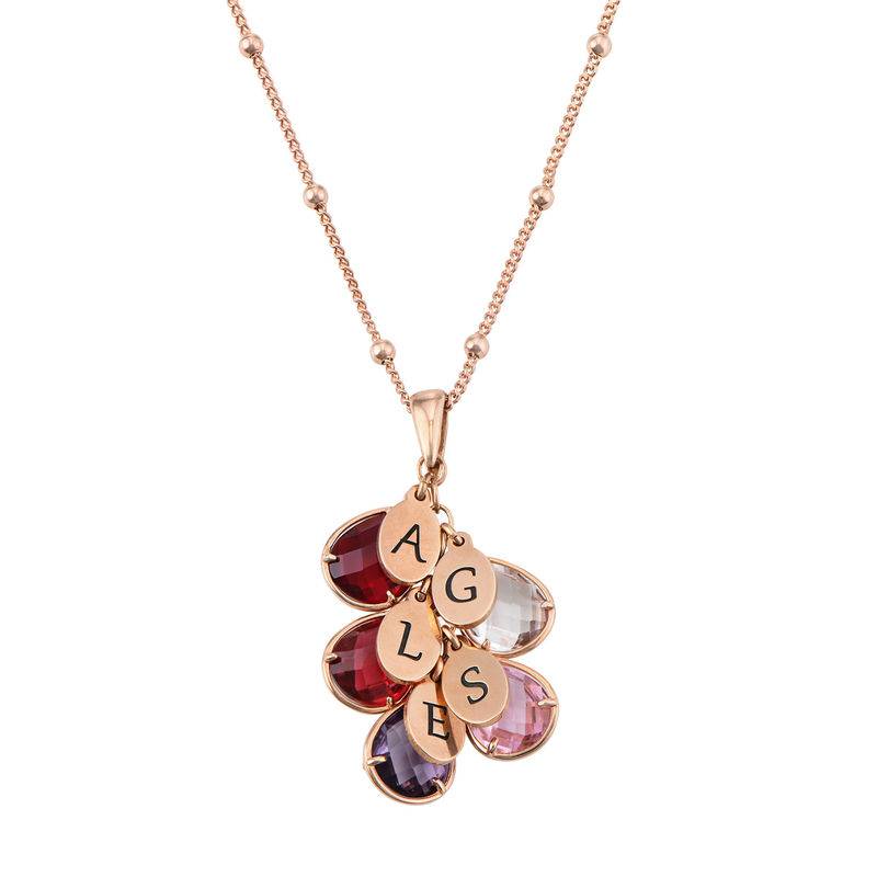 Custom Birthstone Drop Necklace for Mom in Rose Gold Plating-6 product photo
