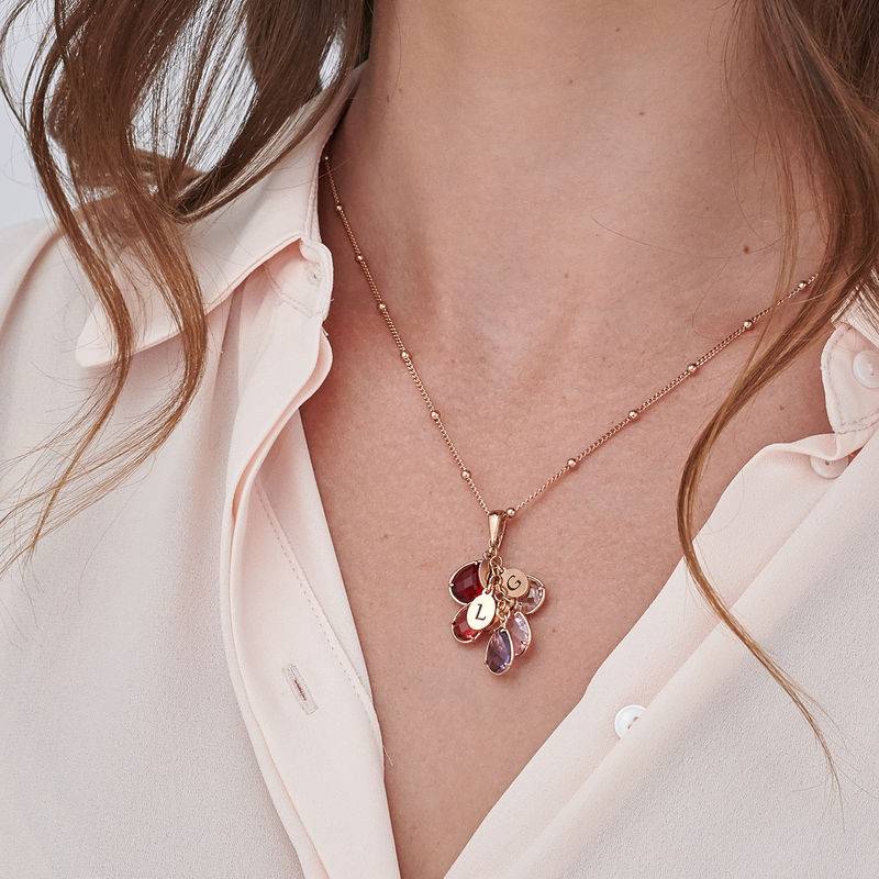 Custom Birthstone Drop Necklace for Mom in Rose Gold Plating-5 product photo
