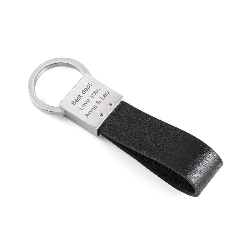 Custom Black Leather Strap Keychain-1 product photo