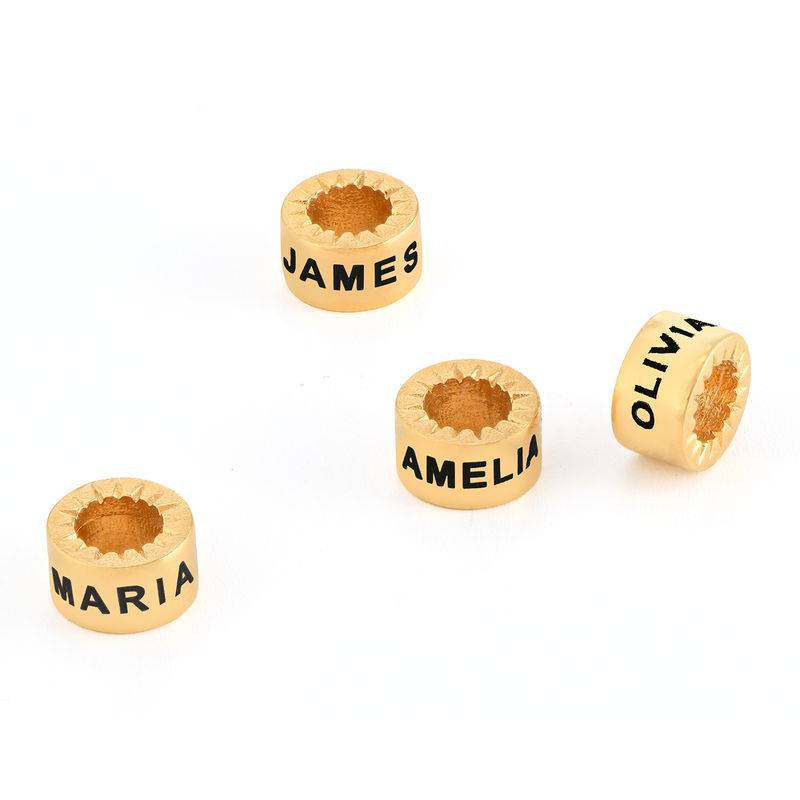 Custom Engraved Beads in 18K Gold Vermeil for Linda Jewelry product photo