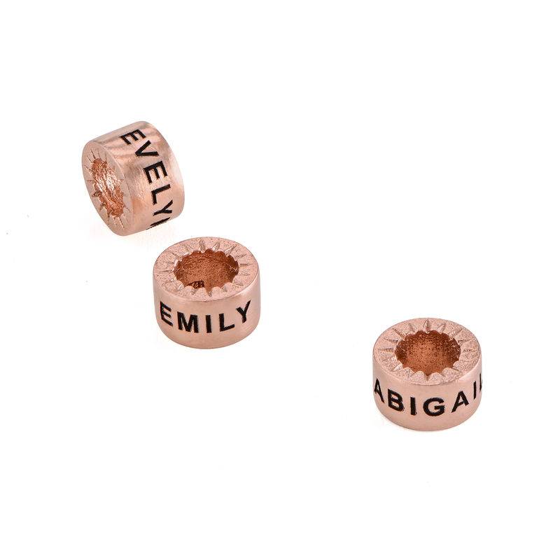 Custom Engraved Beads in 18K Rose Gold Vermeil for Linda Jewelry-1 product photo