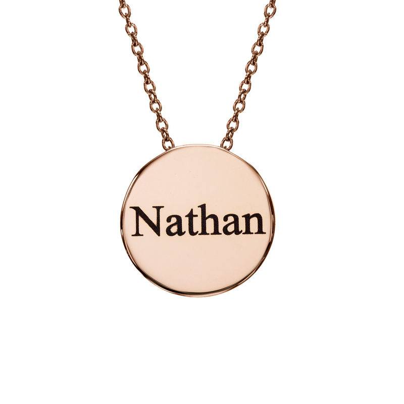 Custom Thick Disc Necklace in Rose Gold Plating-2 product photo
