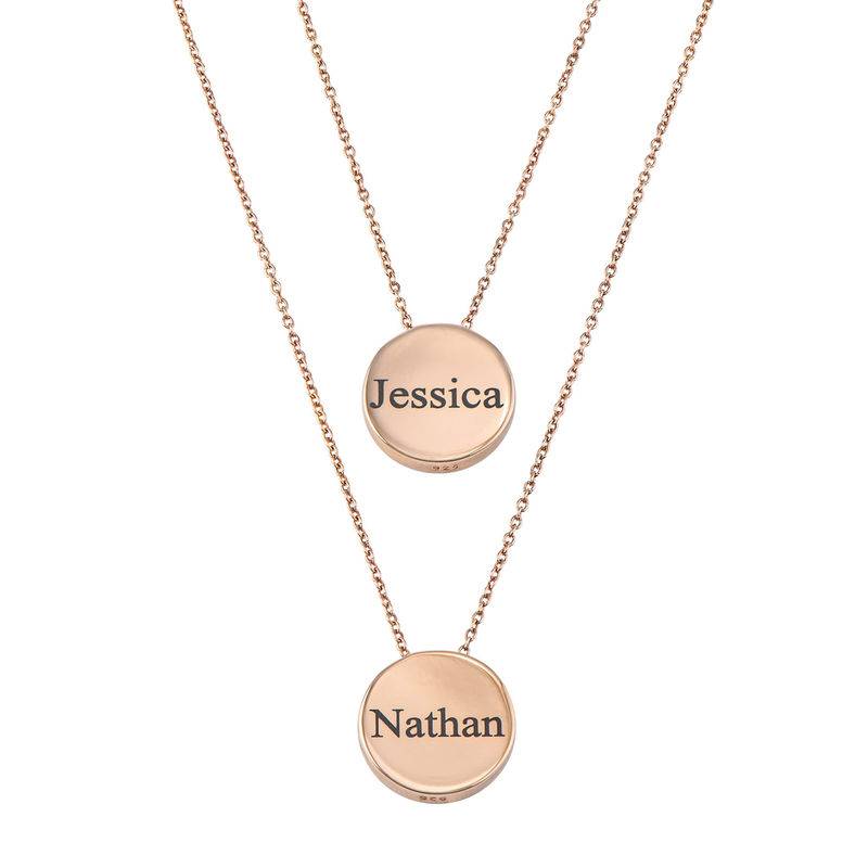 Custom Thick Disc Necklace in Rose Gold Plating product photo