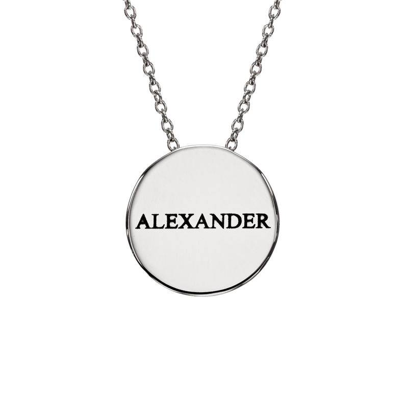 Custom Thick Disc Necklace in Sterling Silver-1 product photo