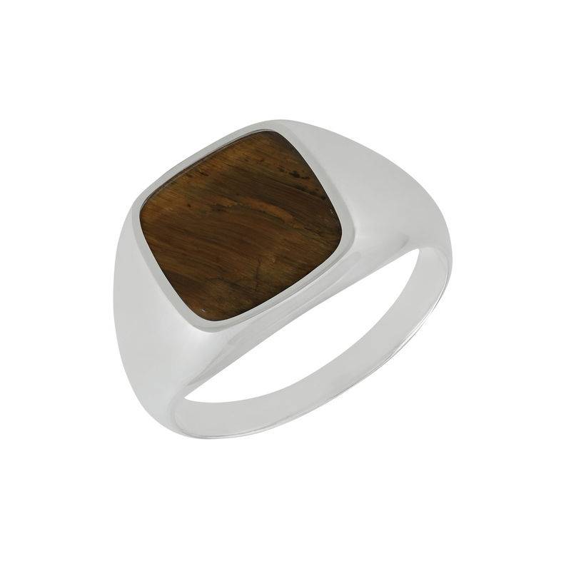 Custom Tiger Eye Signet Ring in Sterling Silver for Men-1 product photo