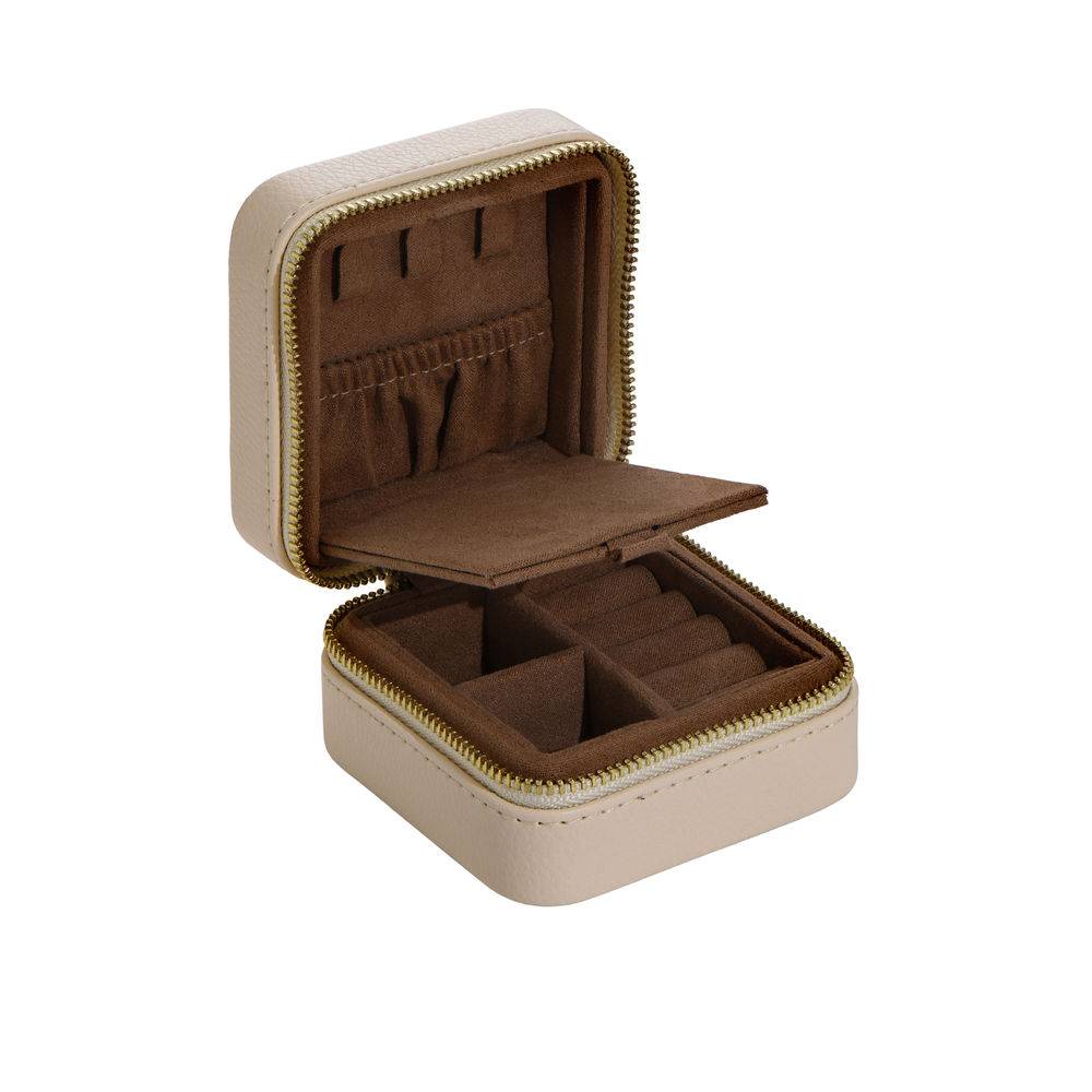 Dainty Jewelry Box in PU beige leather-1 product photo