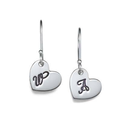 Dangling Initial Heart Earrings-1 product photo