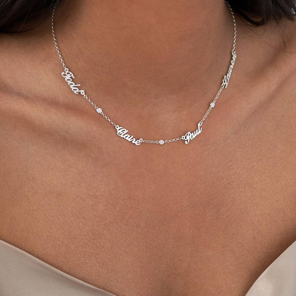 Heritage Diamond Multiple Name Necklace in Sterling Silver-5 product photo