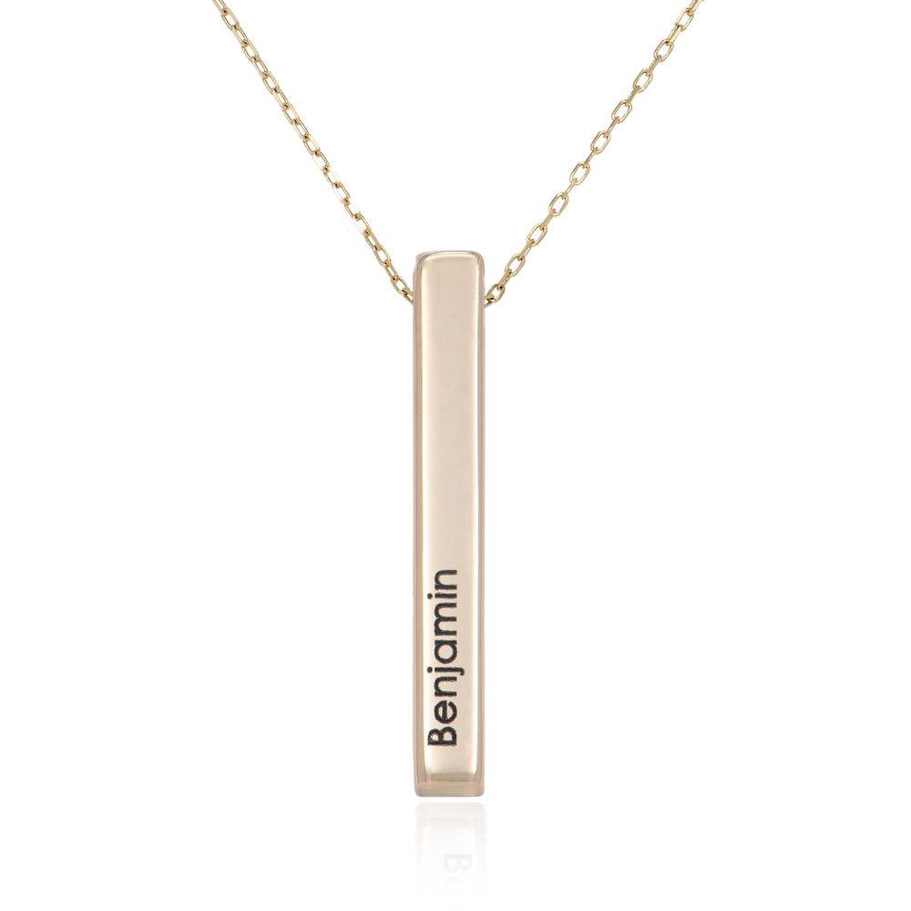 Totem 3D Bar Necklace in 14k Gold-1 product photo