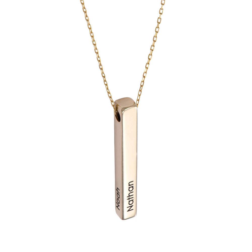Totem 3D Bar Necklace in 14k Gold-2 product photo