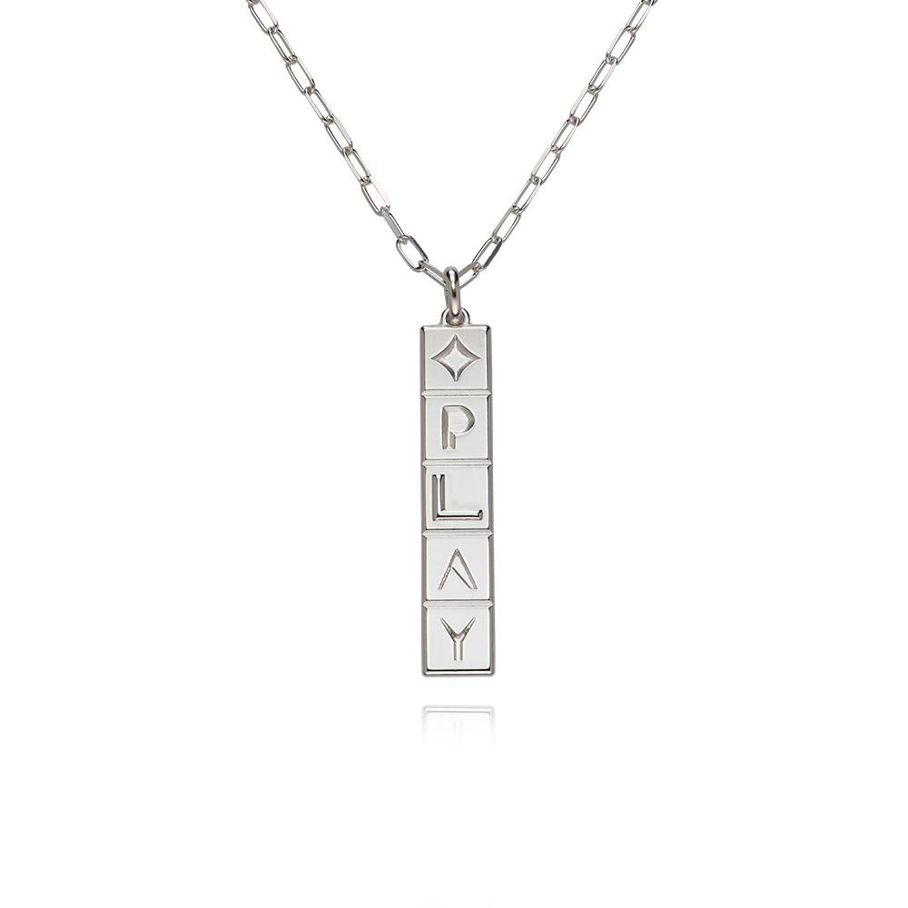 Domino ™ Vertical Tile Necklace in Sterling Silver-7 product photo